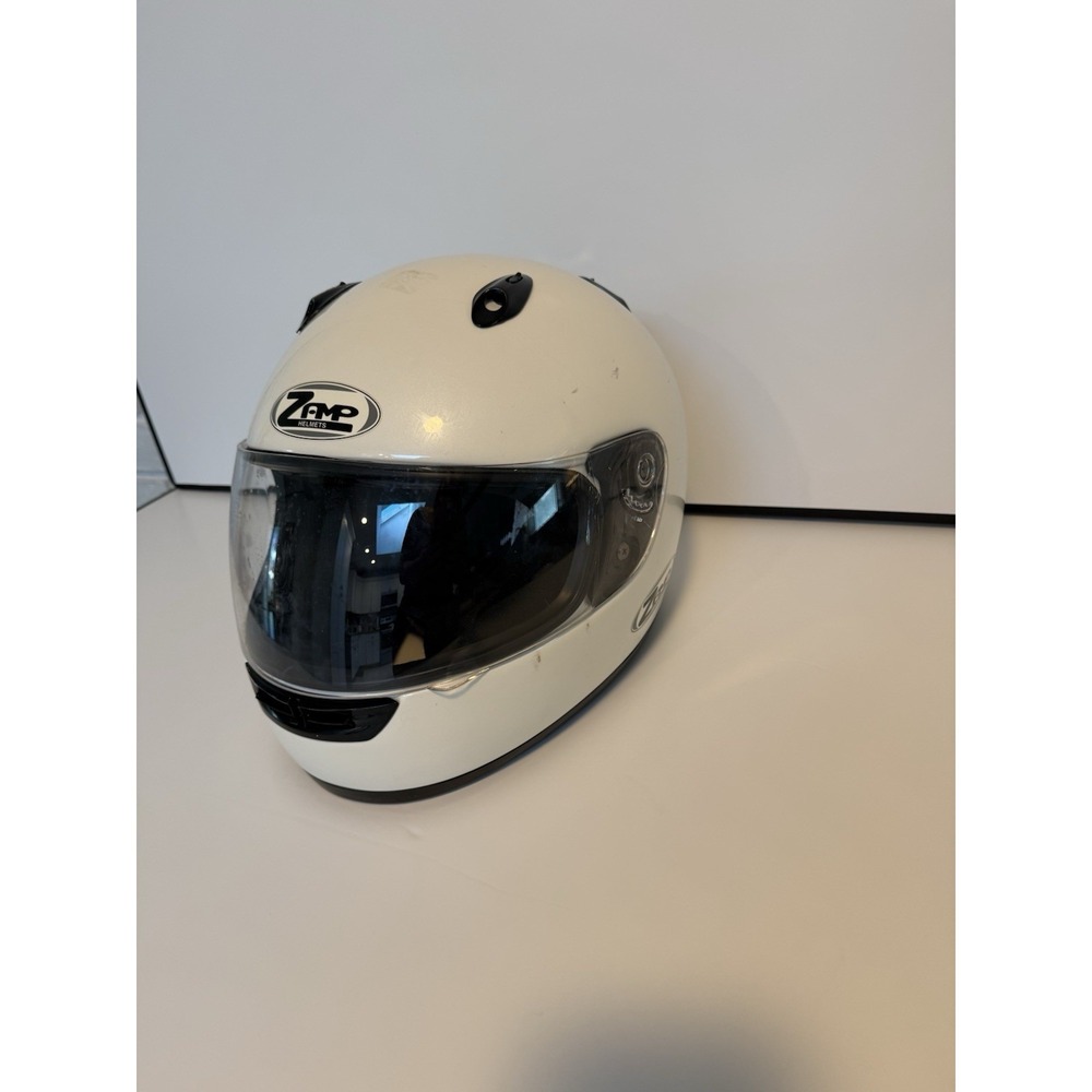Zamp Full Face Racing Helmet DOT Approved White Size Small Karting Track‎ Sim